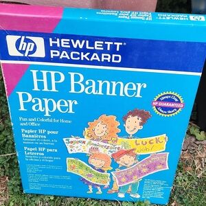 HP Banner Paper with Colorful Illustrations - Blue and Multicolor